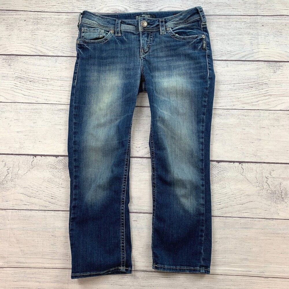 Silver Jeans Capri sz 30 X 22 Suki Dark Wash Inseam 23.5"